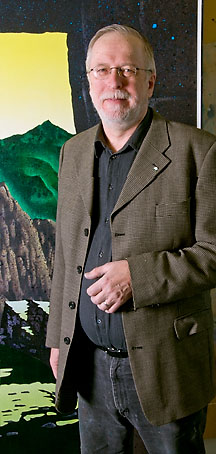 David Thauberger in his studio in Regina